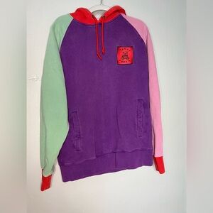 Teddy Fresh colorblock purple hoodie